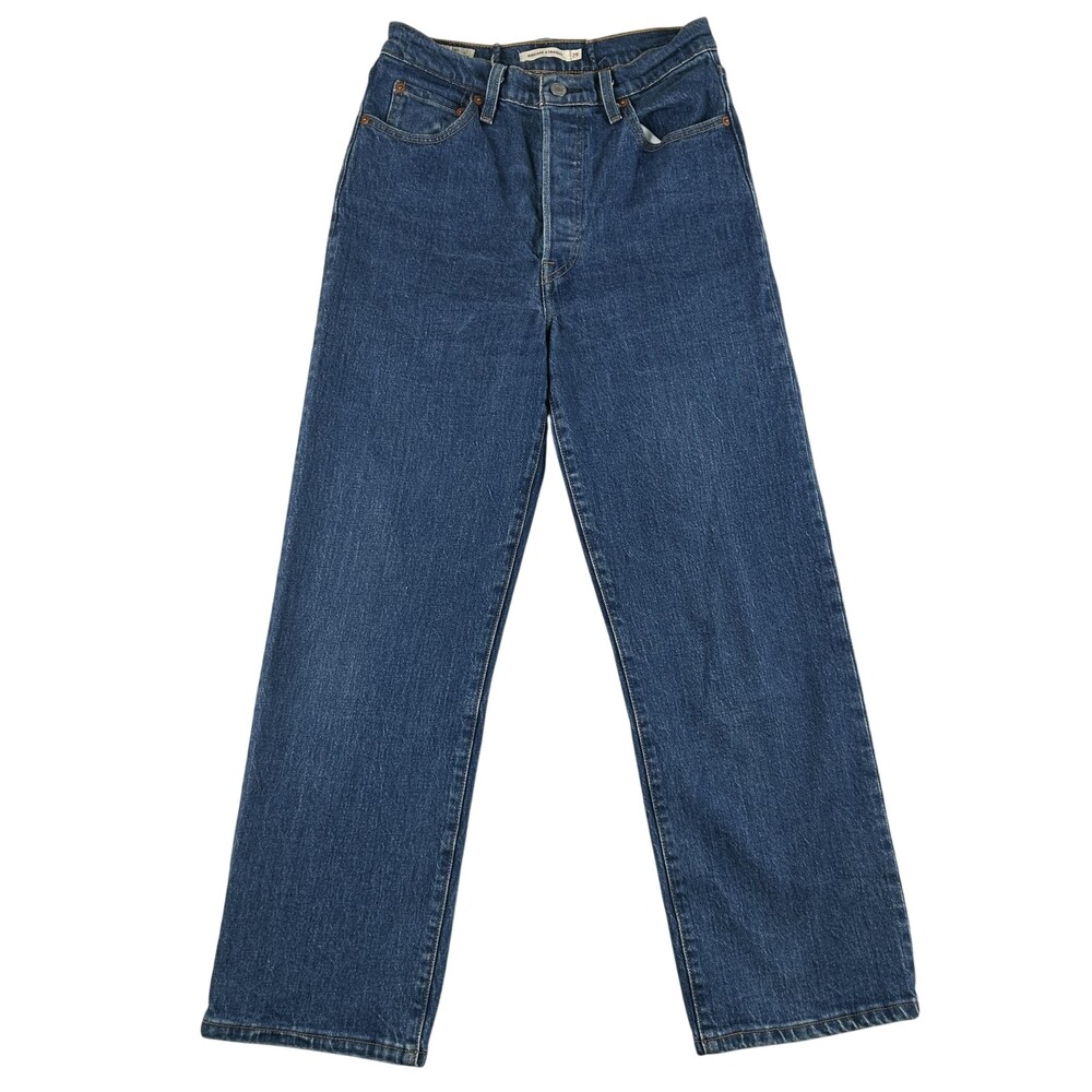 Levis Ribcage Straight Jeans Womens 29x27 (27x26) Med Wash High Rise Button Fly